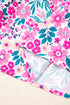Floral Print Half Button Puff Sleeve A Line Mini Dress
