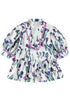 Floral Print Half Sleeve Ricrac Trim Peplum Top