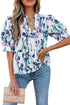 Floral Print Half Sleeve Ricrac Trim Peplum Top