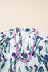 Floral Print Half Sleeve Ricrac Trim Peplum Top