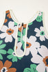 Floral Print Half Zip High Waist Two Piece Swimsuit