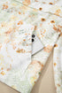 Floral Print Half Zip Hooded Long Sleeve Pullover Top