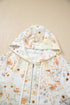 Floral Print Half Zip Hooded Long Sleeve Pullover Top