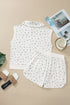 Floral Print Half Zip Top Matching Short Set