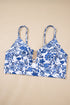 Floral Print Hardware Accent Notched Neck High Waist Bikini Set