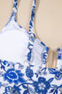 Floral Print Hardware Accent Notched Neck High Waist Bikini Set