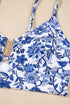 Floral Print Hardware Accent Notched Neck High Waist Bikini Set