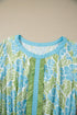 Floral Print High Waist Ruffle Sleeve A Line Dress