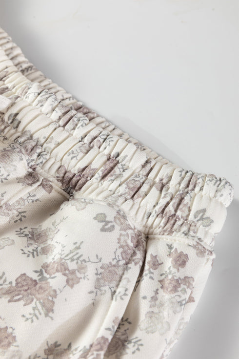 Floral Print Hoodie And Drawstring Jogger Pant Set