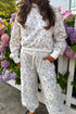 Floral Print Hoodie And Drawstring Jogger Pant Set