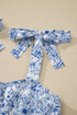 Floral Print Knot Strap High Waist Flared Maxi Dress