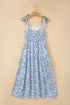 Floral Print Knot Strap High Waist Flared Maxi Dress