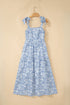 Floral Print Knot Strap High Waist Flared Maxi Dress