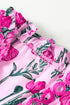 Floral Print Lace Detail Frilled V Neck Blouse