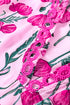 Floral Print Lace Detail Frilled V Neck Blouse