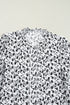 Floral Print Lace Insert Button Front Long Sleeve Blouse