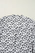 Floral Print Lace Insert Button Front Long Sleeve Blouse