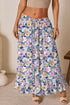 Floral Print Lace Up High Waist Ruffle Maxi Skirt