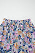 Floral Print Lace Up High Waist Ruffle Maxi Skirt