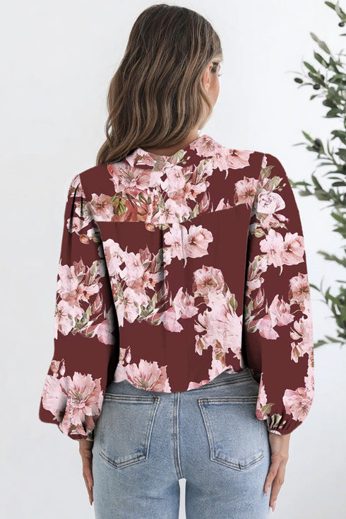 Floral Print Long Sleeve Button Down Shirt