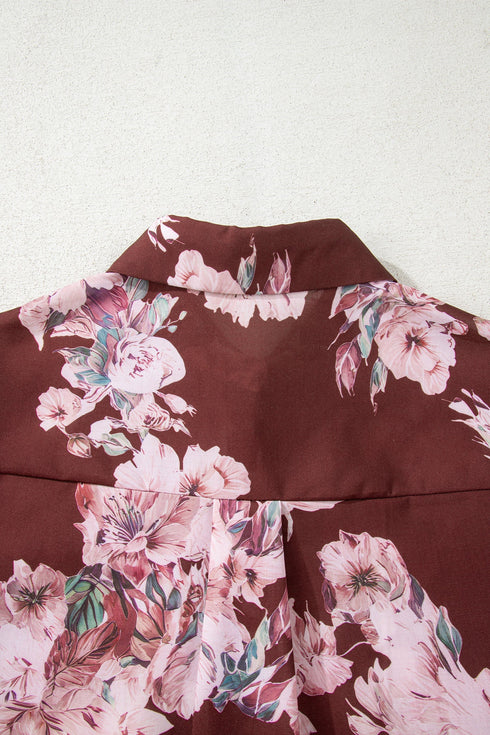 Floral Print Long Sleeve Button Down Shirt