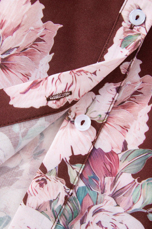 Floral Print Long Sleeve Button Down Shirt