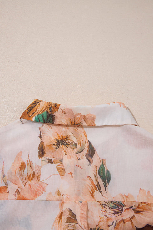 Floral Print Long Sleeve Button Down Shirt