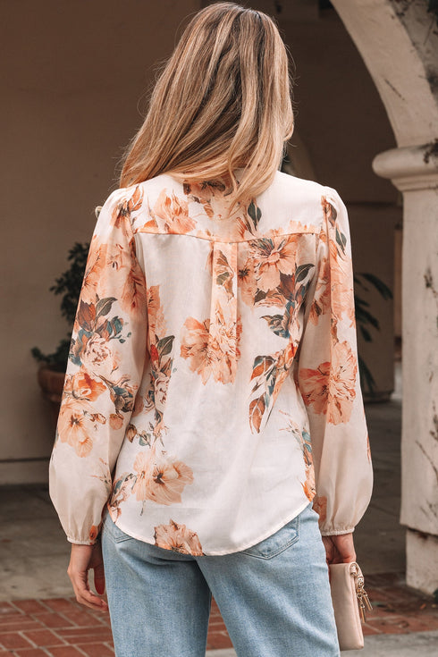 Floral Print Long Sleeve Button Down Shirt