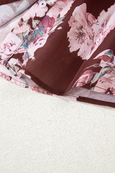 Floral Print Long Sleeve Button Down Shirt