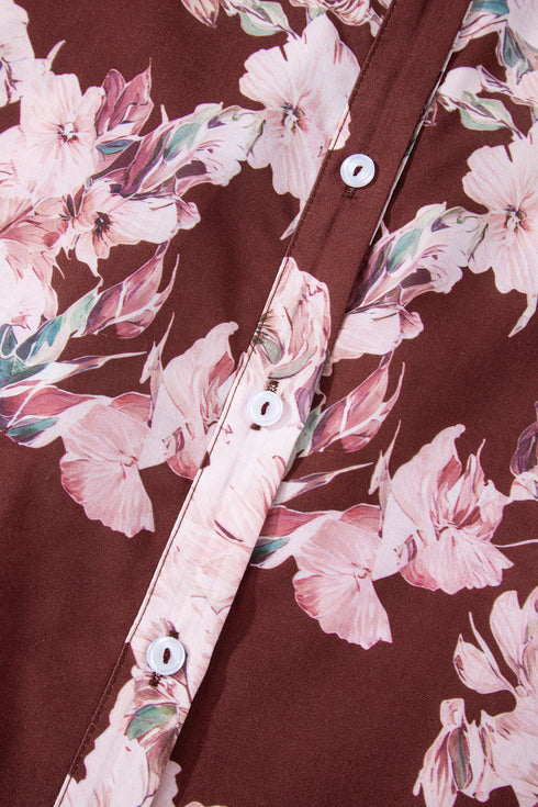 Floral Print Long Sleeve Button Down Shirt