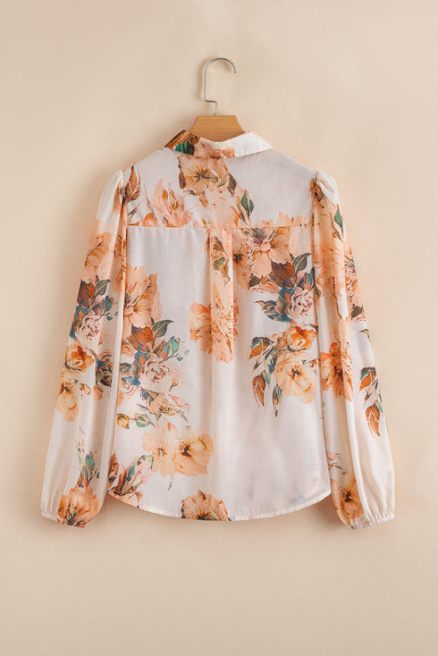 Floral Print Long Sleeve Button Down Shirt