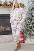 Floral Print Long Sleeve Pullover Drawstring Lounge Set