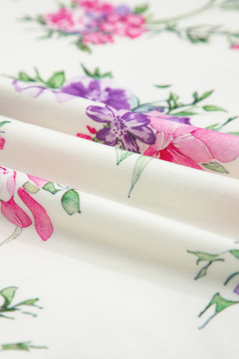 Floral Print Long Sleeve Pullover Drawstring Lounge Set