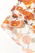 Floral Print Mock Neck Bell Sleeve Scallop Trim Blouse
