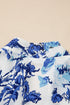 Floral Print Notched Neck Long Sleeve Woven Blouse