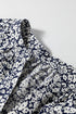 Floral Print Notched Neck Puff Sleeve Cotton Blouse