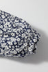 Floral Print Notched Neck Puff Sleeve Cotton Blouse