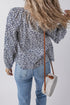 Floral Print Notched Neck Puff Sleeve Cotton Blouse