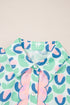 Floral Print Notched Neck Scalloped Trim Long Sleeve Mini Dress