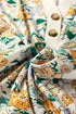 Floral Print Notched Neckline Button Detail Top