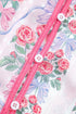 Floral Print Patchwork Collared Ruffled Half Sleeve Shirt