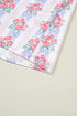 Floral Print Patchwork Collared Ruffled Half Sleeve Shirt