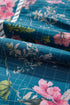 Floral Print Patchwork Contrast Trim Puff Sleeve Cotton Blouse