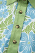Floral Print Patchwork Panel Shirt Collar Mini Dress