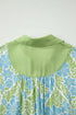 Floral Print Patchwork Panel Shirt Collar Mini Dress