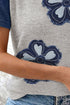 Floral Print Patchwork Raglan Sleeve T Shirt