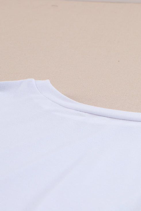 Floral Print Patchwork Short Sleeve Top