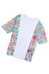 Floral Print Patchwork Short Sleeve Top