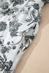 Floral Print Piping Trim Notched Neck Ruffle Sleeve Maxi Dress