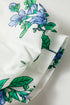 Floral Print Piping Trim Tie Neck Puff Sleeve Blouse